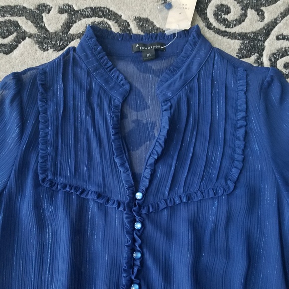 NWT Forever 21 Royal Blue Blouse. Sz: M - Picture 2 of 2